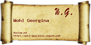 Wohl Georgina névjegykártya